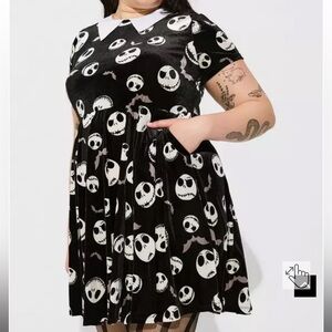 Torrid Disney The Nightmare Before Christmas Mini Velvet Collared Dress